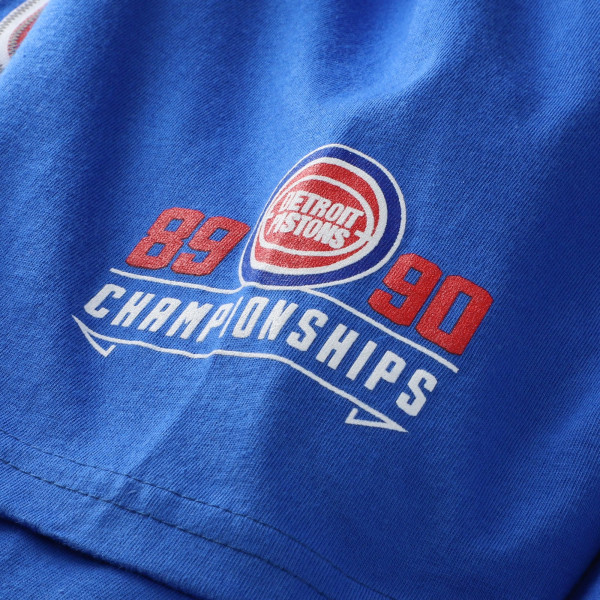 Именная футболка Isiah Thomas Detroit Pistons Mitchell & Ness Hardwood Classics Stitch - Blue