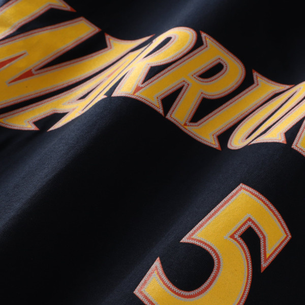 Футболка Golden State Warriors Baron Davis Mitchell & Ness Navy Hardwood Classics Stitch Name & Number