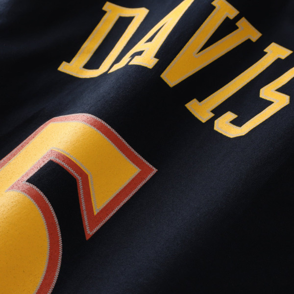 Футболка Golden State Warriors Baron Davis Mitchell & Ness Navy Hardwood Classics Stitch Name & Number