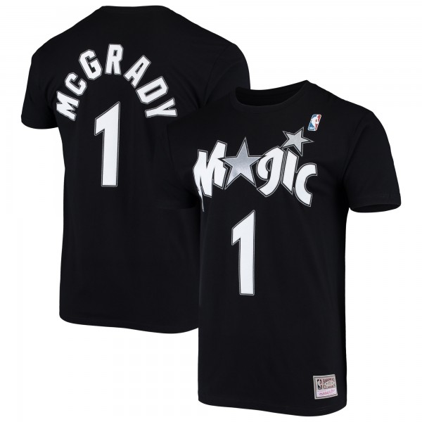 Orlando Magic Tracy McGrady Mitchell & Ness Black Hardwood Classics Stitch Name & Number T-Shirt