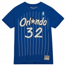 Orlando Magic Shaquille ONeal Mitchell & Ness Blue Hardwood Classics Stitch Name & Number T-Shirt