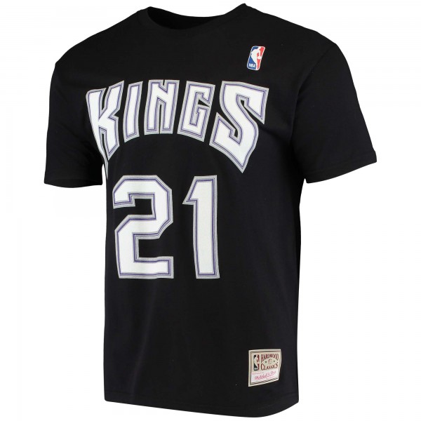Футболка Vlade Divac Sacramento Kings Mitchell & Ness Hardwood Classics Stitch - Black