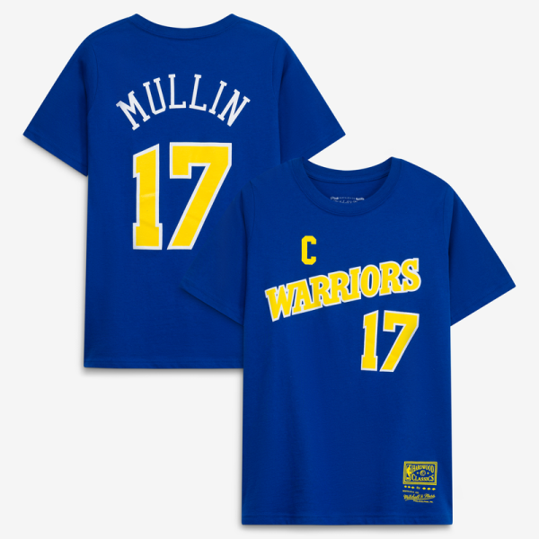 Детская футболка Golden State Warriors Chris Mullin Royal Hardwood Classics Name & Number