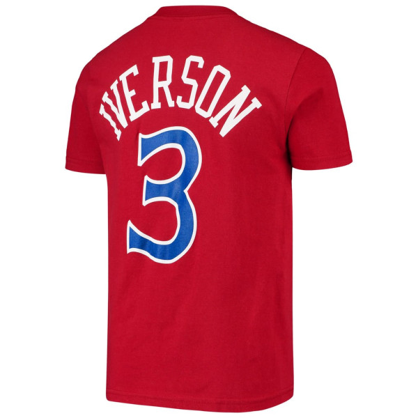 Детская футболка Philadelphia 76ers Allen Iverson Red Hardwood Classics Name & Number