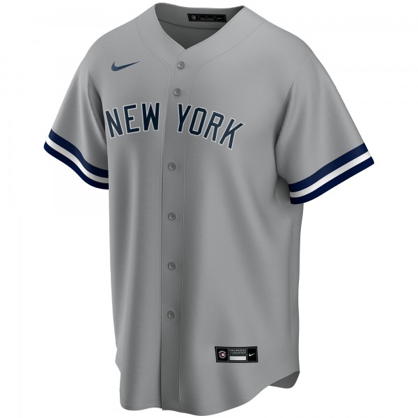 New York Yankees Nike Gray Road Replica Custom Jersey