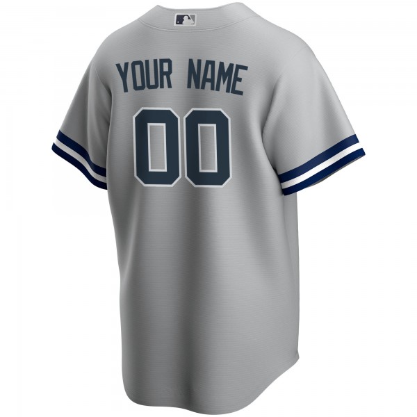 New York Yankees Nike Gray Road Replica Custom Jersey