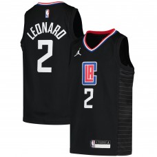 Детская игровая майка Kawhi Leonard LA Clippers Jordan Brand 2020/21 Swingman - Black - Statement Edition