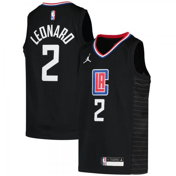 Детская игровая майка Kawhi Leonard LA Clippers Jordan Brand 2020/21 Swingman - Black - Statement Edition - баскетбольная джерси NBA