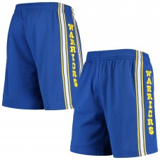 Golden State Warriors Mitchell & Ness Hardwood Classics Primary Logo Swingman Shorts - Royal