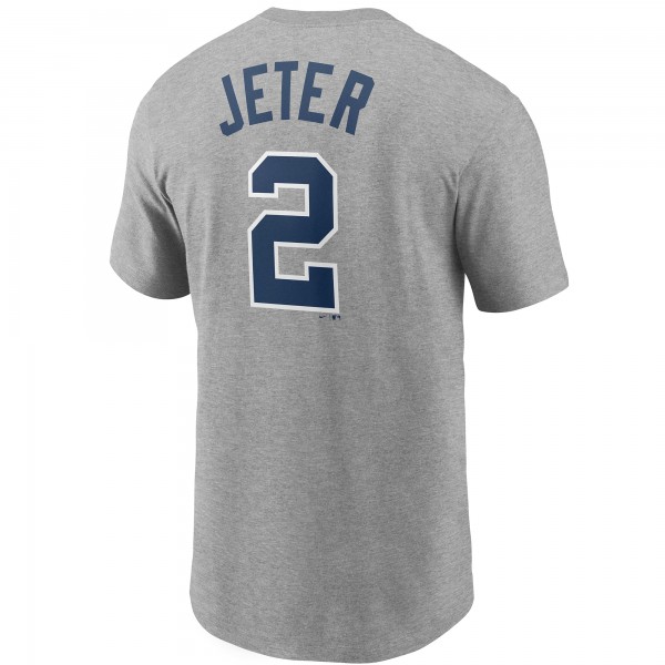 New York Yankees Derek Jeter Nike Gray Name & Number T-Shirt