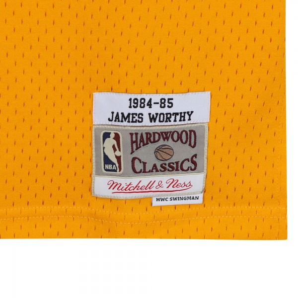 Игровая джерси Autographed Los Angeles Lakers James Worthy Fanatics Authentic Mitchell and Ness Gold 1984-1985 Swingman with 3x NBA Champ Inscription