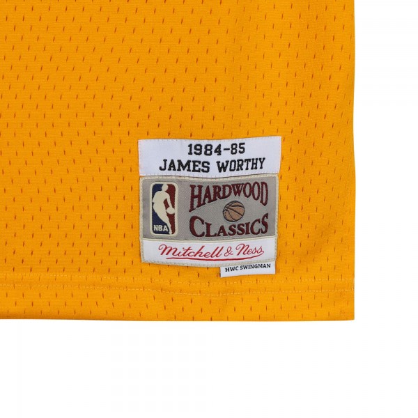 Игровая джерси Autographed Los Angeles Lakers James Worthy Fanatics Authentic Mitchell and Ness Gold 1984-1985 Swingman with HOF 03 Inscription
