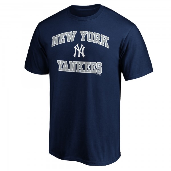New York Yankees Fanatics MTO Label Navy Heart & Soul T-Shirt