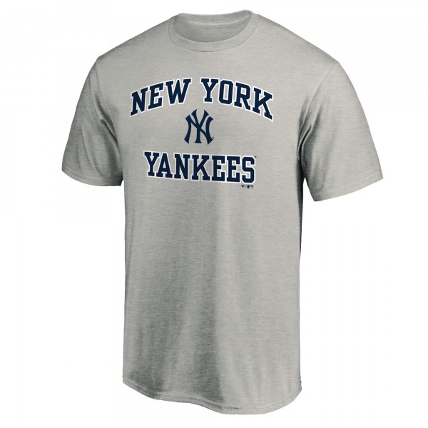 New York Yankees Heathered Gray Team Heart & Soul T-Shirt