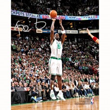 Autographed Boston Celtics Kevin Garnett Fanatics Authentic 8 x 10 Shooting In White Photograph