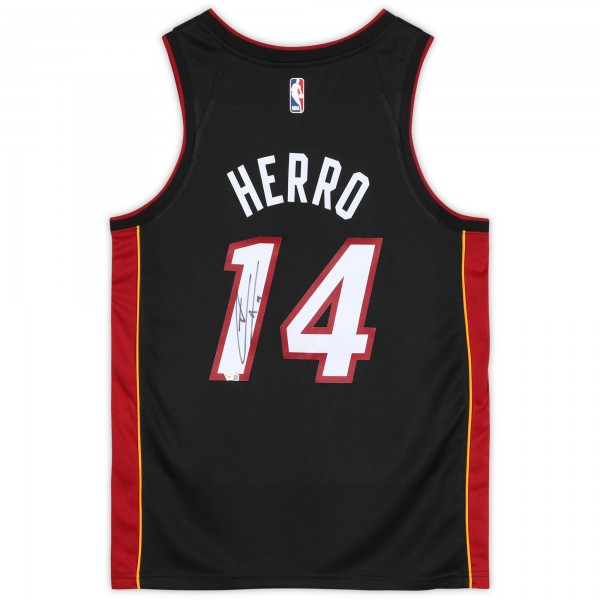 Игровая джерси Autographed Miami Heat Tyler Herro Fanatics Authentic Black Nike Swingman