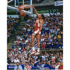 Autographed Atlanta Hawks Spud Webb Fanatics Authentic 8 x 10 Dunk Contest Photograph