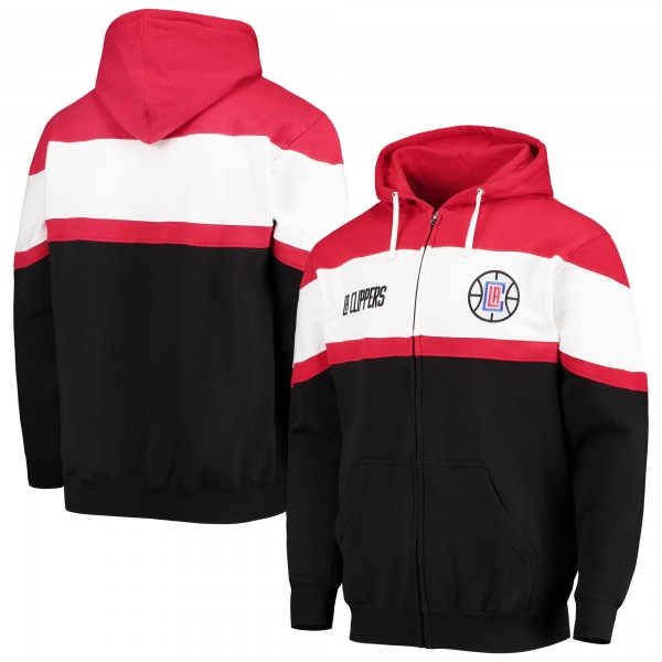 Толстовка на молнии LA Clippers Colorblock Wordmark - Red/Black - фирменная одежда NBA