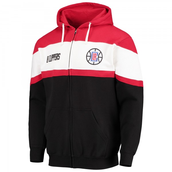Толстовка на молнии LA Clippers Colorblock Wordmark - Red/Black - фирменная одежда NBA