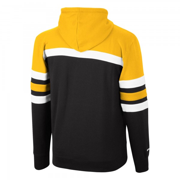 Толстовка с капюшоном Los Angeles Lakers Mitchell & Ness Head Coach - Gold/Black - фирменная одежда NBA