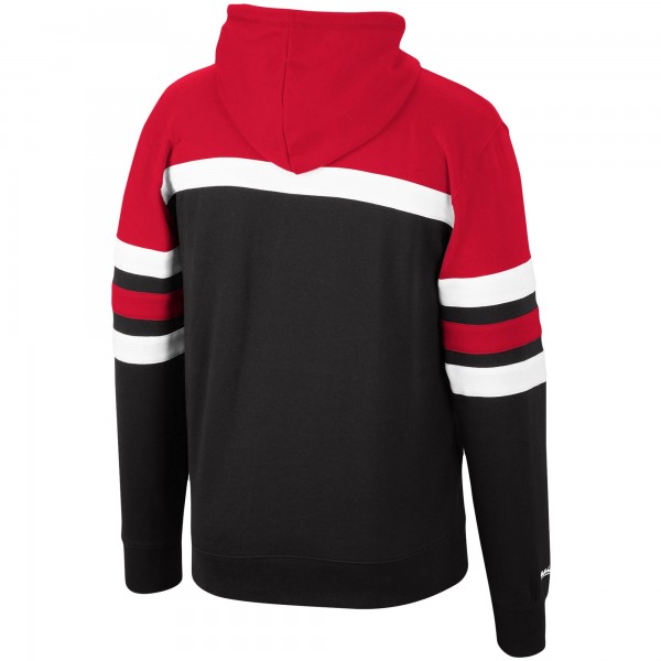 Толстовка с капюшоном Miami Heat Mitchell & Ness Head Coach - Red/Black - фирменная одежда NBA