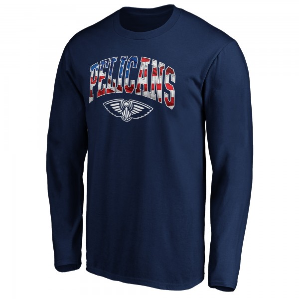 Футболка с длинным рукавом New Orleans Pelicans Banner Wave - Navy
