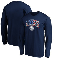 Футболка с длинным рукавом Philadelphia 76ers Navy Banner Wave