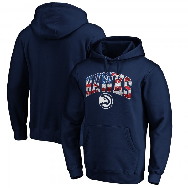 Atlanta Hawks Navy Banner Wave Pullover Hoodie