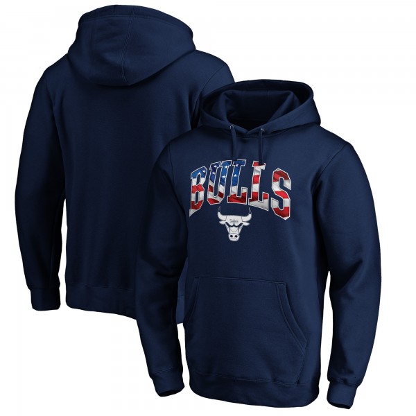 Chicago Bulls Navy Banner Wave Pullover Hoodie