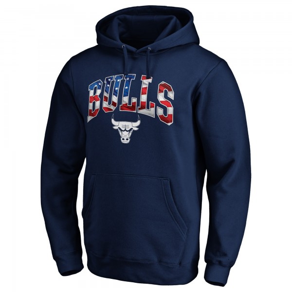 Chicago Bulls Navy Banner Wave Pullover Hoodie