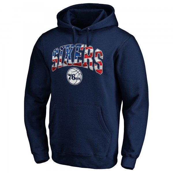 Philadelphia 76ers Navy Banner Wave Pullover Hoodie