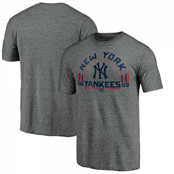 New York Yankees Gray Team Freedom Tri-Blend T-Shirt