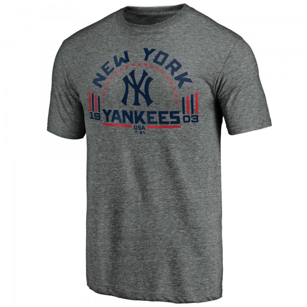 New York Yankees Gray Team Freedom Tri-Blend T-Shirt