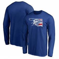 Футболка с длинным рукавом Oklahoma City Thunder Royal Banner State