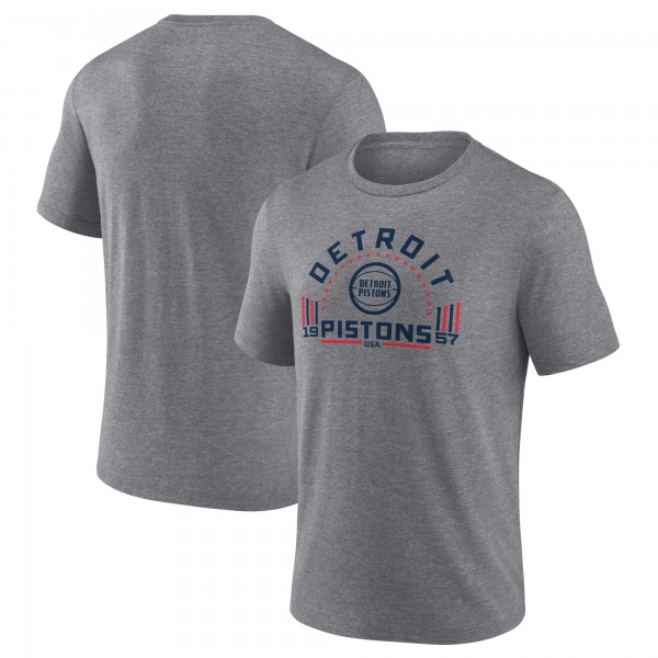 Detroit Pistons Gray Team Freedom Tri-Blend T-Shirt