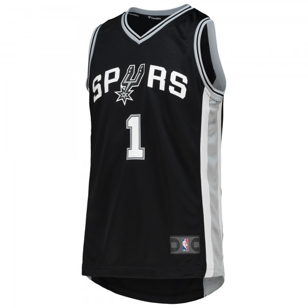 Детская игровая майка Lonnie Walker San Antonio Spurs Alternate Fast Break Replica Team - Statement Edition - Black - баскетбольная джерси NBA