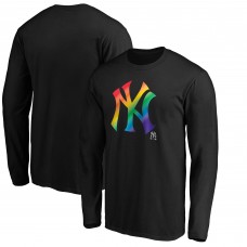 New York Yankees Black Team Pride Logo Long Sleeve T-Shirt