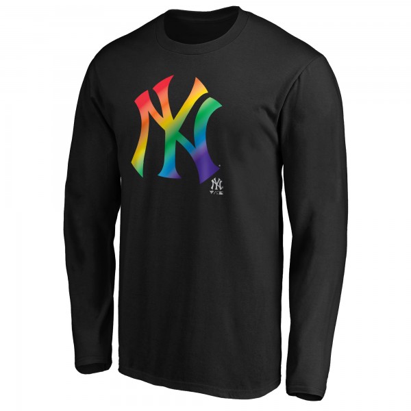 New York Yankees Black Team Pride Logo Long Sleeve T-Shirt