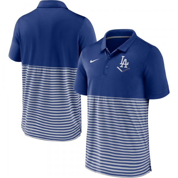 Los Angeles Dodgers Nike Royal/Gray Home Plate Striped Polo