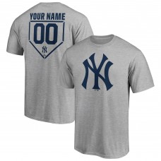 New York Yankees Heathered Gray Personalized RBI Logo T-Shirt