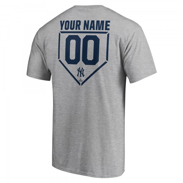 New York Yankees Heathered Gray Personalized RBI Logo T-Shirt