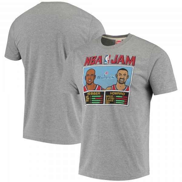 Футболка Chris Webber/Juwan Howard Washington Wizards Homage NBA Jam - Heathered Gray