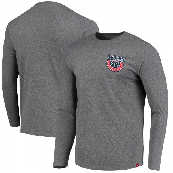Футболка с длинным рукавом Washington Wizards Sportiqe Tri-Blend The District Logo - Heathered Gray