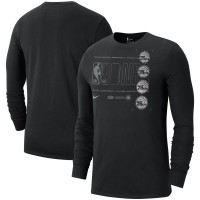 Футболка с длинным рукавом Philadelphia 76ers Nike Courtside Chrome - Black