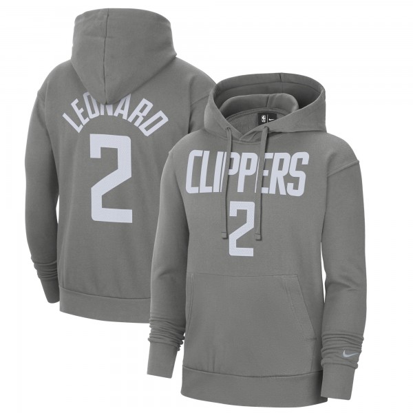 Толстовка с капюшоном Kawhi Leonard LA Clippers Nike 2020/21 Earned Edition - Gray - фирменная одежда NBA