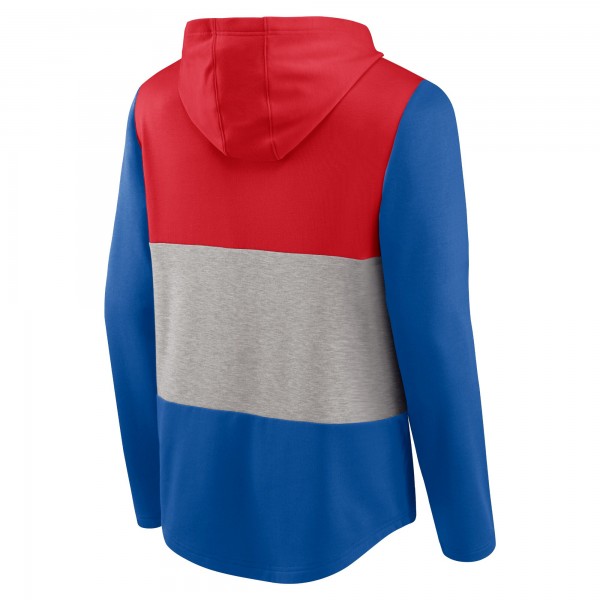 Толстовка с капюшоном Philadelphia 76ers Linear Logo Comfy Colorblock - Red/Royal - фирменная одежда NBA