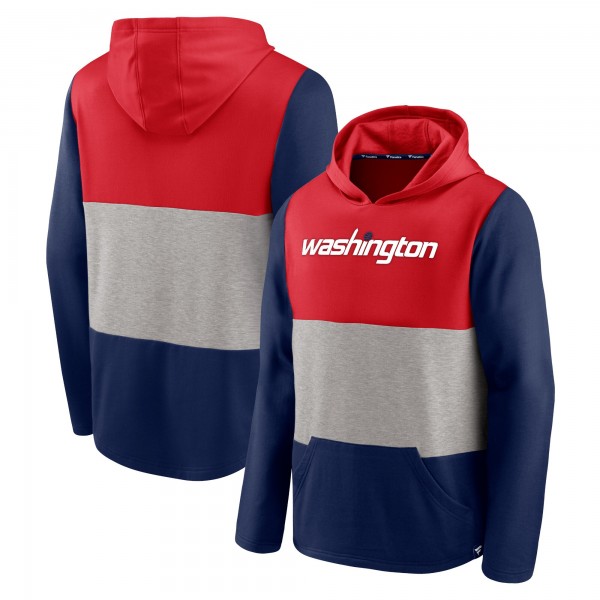 Толстовка с капюшоном Washington Wizards Linear Logo Comfy Colorblock - Red/Navy - фирменная одежда NBA