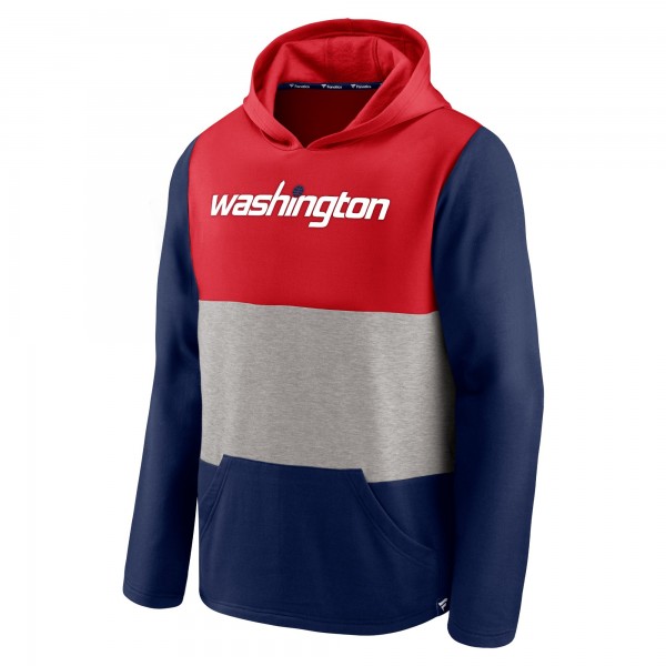 Толстовка с капюшоном Washington Wizards Linear Logo Comfy Colorblock - Red/Navy - фирменная одежда NBA
