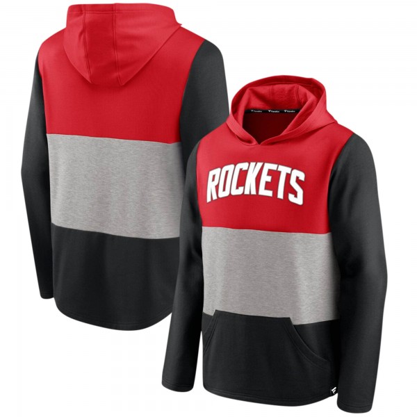 Толстовка с капюшоном Houston Rockets Linear Logo Comfy Colorblock - Red/Black - фирменная одежда NBA