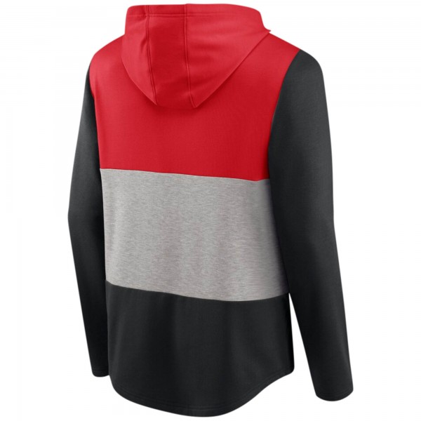 Толстовка с капюшоном Houston Rockets Linear Logo Comfy Colorblock - Red/Black - фирменная одежда NBA